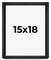 15x18 Shadow Box 1" Depth Black Picture Frame - UV Acrylic, Backing, Hanging Hardware